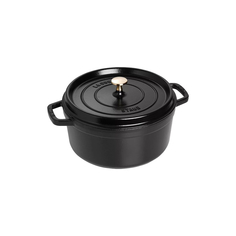 Кокот Staub круглый чёрный 28 см, 6,7 л