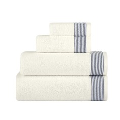 Полотенце Casa Lusso Colourfull махровое бело-синее 100х150 см