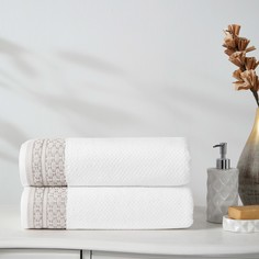 Полотенце махровое Ozdilek strap 90х150 см белый-бежевый