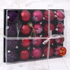 Ёлочные игрушки, шары новогодние , пластик, набор d-6 см, 20 шт Зимнее волшебство