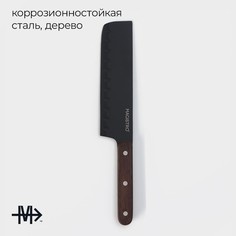 Нож сантоку кухонный magistro dark wood, длина лезвия 17,8 см