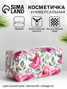 Косметичка на молнии женская, маленькая, с рисунком No Brand