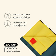 Спальный мешок maclay camping summer, одеяло, 2 слоя, левый, 185х90 см, +10/+25°с