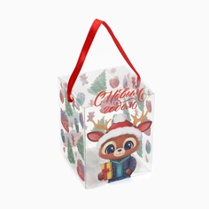 Коробка подарочная новогодняя складная пвх, Дарите счастье
