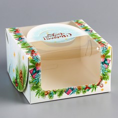 Коробка под бенто-торт с окном Upak Land