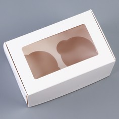 Коробка для 2 капкейка с прозрачной крышкой 16×10×8 см Upak Land