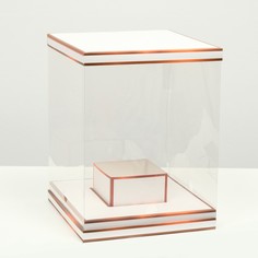 Коробка для цветов с вазой и pvc окнами складная, бронза, 23 х 30 х 23 см Upak Land