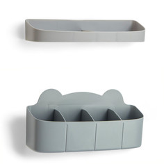 Подставка для зонтов, пластик, 23,5×7,5×11 см, 6,5×23,5×4 см, серая No Brand