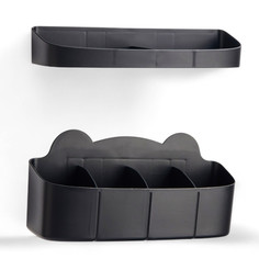 Подставка для зонтов, пластик, 23,5×7,5×11 см, 6,5×23,5×4 см, черная No Brand
