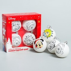 Ёлочные шары под раскраску на новый год Disney