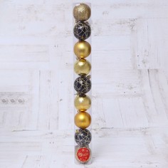 Ёлочные игрушки, шары новогодние , пластик, набор d-6 см, 9 шт Зимнее волшебство
