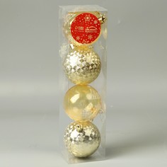 Ёлочные игрушки, шары новогодние , пластик, набор d-5,5 см, 4 шт Зимнее волшебство