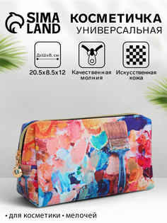 Косметичка на молнии, средняя, с рисунком No Brand