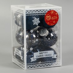 Ёлочные игрушки, шары новогодние , пластик, набор d-6 см, 12 шт Зимнее волшебство