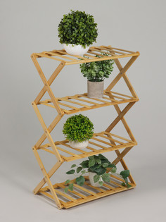 Подставка для цветов greengo, 4 полки, 50 × 25 × 68 см, напольная, бамбук