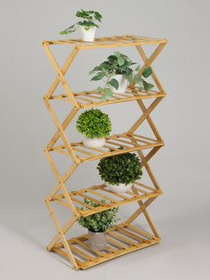 Подставка для цветов greengo, 5 полок, 50 × 25 × 89 см, напольная, бамбук
