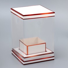 Коробка для цветов с вазой и pvc окнами складная, бронза, 16 х 23 х 16 см Upak Land
