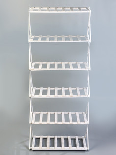 Подставка для цветов greengo, 6 полок, 50 × 25 × 110 см, напольная, бамбук, белая