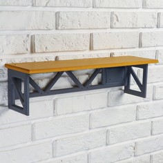 Полка лофт, 49×14×14 см, желтая No Brand