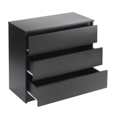 Комод с 3 ящиками мадера, 800х420х775, черный Клик Мебель
