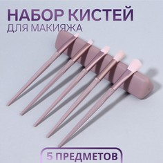 Набор кистей для макияжа, 5 предметов, цвет сиреневый QF