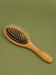 Расческа массажная bamboo, бамбуковая, овальная, 24×8 см, коричневая QF