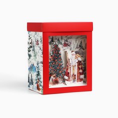 Подарочная коробка новогодняя складная с 3d эффектом Дарите счастье