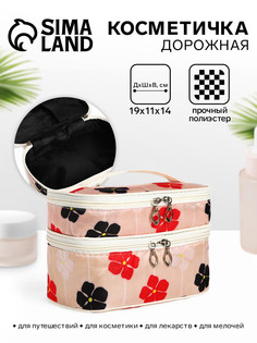 Косметичка - органайзер на молнии, с отделами, маленькая, с рисунком No Brand