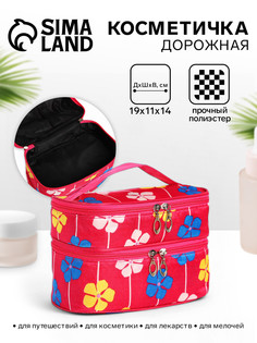 Косметичка - органайзер на молнии, с отделами, маленькая, с рисунком No Brand