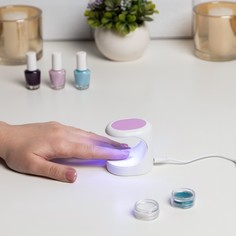 Лампа для гель лака luazon luf-07, uv/led, 16 вт, 3 диода, для типс, usb, белая