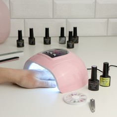 Набор для маникюра luazon, лампа luf-19, uv/led, 54 вт, 18 диодов, инструменты, лаки