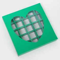 Коробка для конфет 25 шт., 22×22×3.5 см. кондитерская упаковка Upak Land