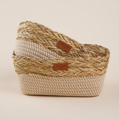 Корзины для хранения sl home, плетеные, ручной работы, 2 шт: 28×18×10 см, 30×20×12 см