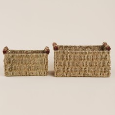 Корзины для хранения sl home, плетеные, ручной работы, 2 шт: 23×13×14 см, 29×19×16 см