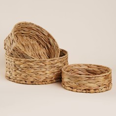 Корзины для хранения sl home, плетеные, ручной работы, 3 шт: 21×21×7 см, 25×25×10 см, 29×29×11 см