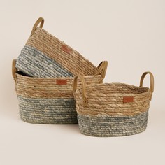 Корзины для хранения sl home, плетеные, ручной работы, 3 шт: 33×23×16 см, 35×25×25 см, 35×25×25 см