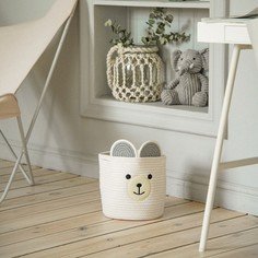 Корзина для хранения sl home, плетеная, ручной работы, 22×22×22 см, белая