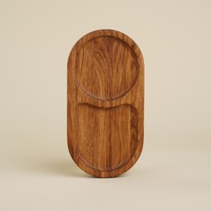 Поднос с двумя отделениями sl home, 21×11×2 см, дуб
