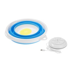 Портативная мини-стиральная машина lwm-03 с ведром 10 л, складная, голубая No Brand