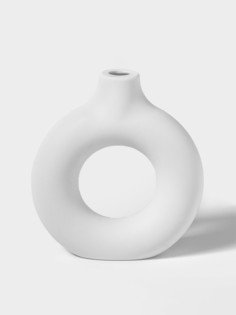 Ваза для сухоцветов ring, пластик, 3.8×13.5×14.7 см, белая No Brand