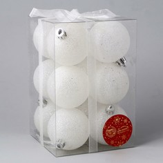 Ёлочные игрушки, шары новогодние , пластик, набор d-6 см, 12 шт Зимнее волшебство