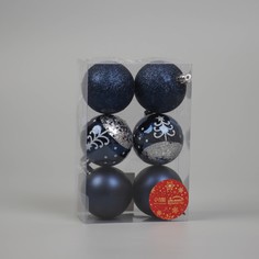 Ёлочные игрушки, шары новогодние , пластик, набор d-6 см, 6 шт Зимнее волшебство