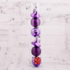Ёлочные игрушки, пластик, набор 6 шт Зимнее волшебство