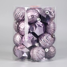 Ёлочные игрушки, шары новогодние , пластик, набор d-6 см, 25 шт Зимнее волшебство