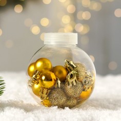 Ёлочные игрушки, шары новогодние , пластик, набор d-2 см, 18 шт Зимнее волшебство