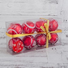 Ёлочные игрушки, шары новогодние , пластик, набор d-6 см, 8 шт Зимнее волшебство