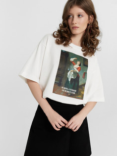 Футболка женская белая с принтом и надписью Mark Formelle