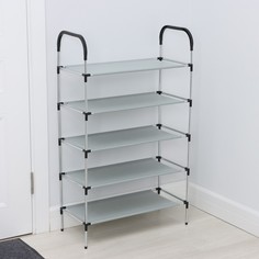 Полка для обуви ladо́m, 5 ярусов, 60×30×102 см, цвет серый