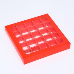 Коробка для 25 конфет, 22×22×3.5 см. кондитерская упаковка Upak Land
