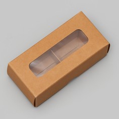Коробка для 2 конфеты, крафт, 5×10.5×3.5 см. кондитерская упаковка Upak Land